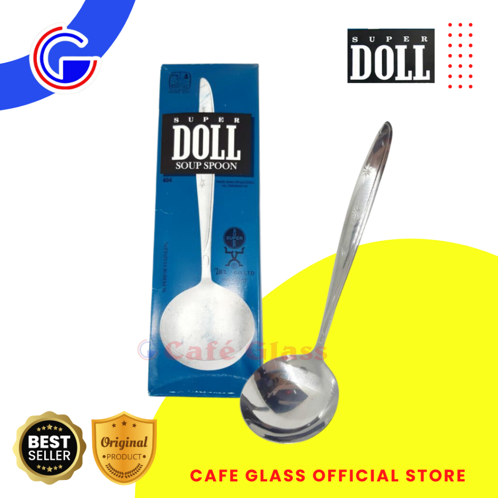 Sendok Kuah Stainless Tebal Anti Karat Super Doll 404  - Eros Es Buah Irus Sayur Soup Spoon Ladle
