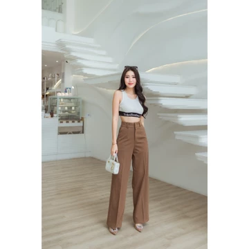 TokoBestieKu Zen Polos Celana Kulot Bangkok Premium Import Celana Kerja Mewah Hitam Import
