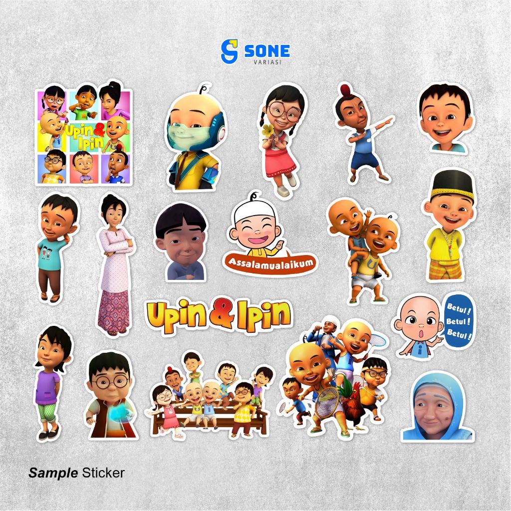 Jual Sticker Pack Kartun UPIN IPIN Waterproof Aesthetic- untuk Laptop ...