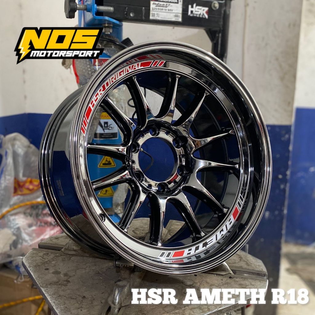 Jual HSR AMETH R18 BLACK CHROME velg mobil fortuner pajero pcd 6x139,7 ...