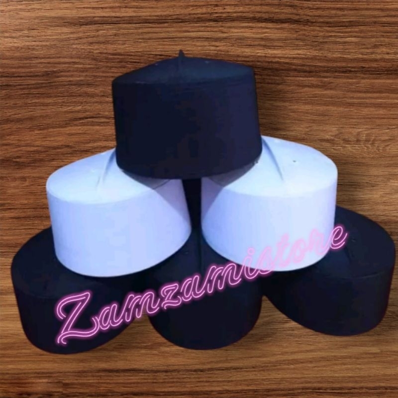 SONGKOK PECI/HITAM/PUTIH/POLOS HAJI 9 CM