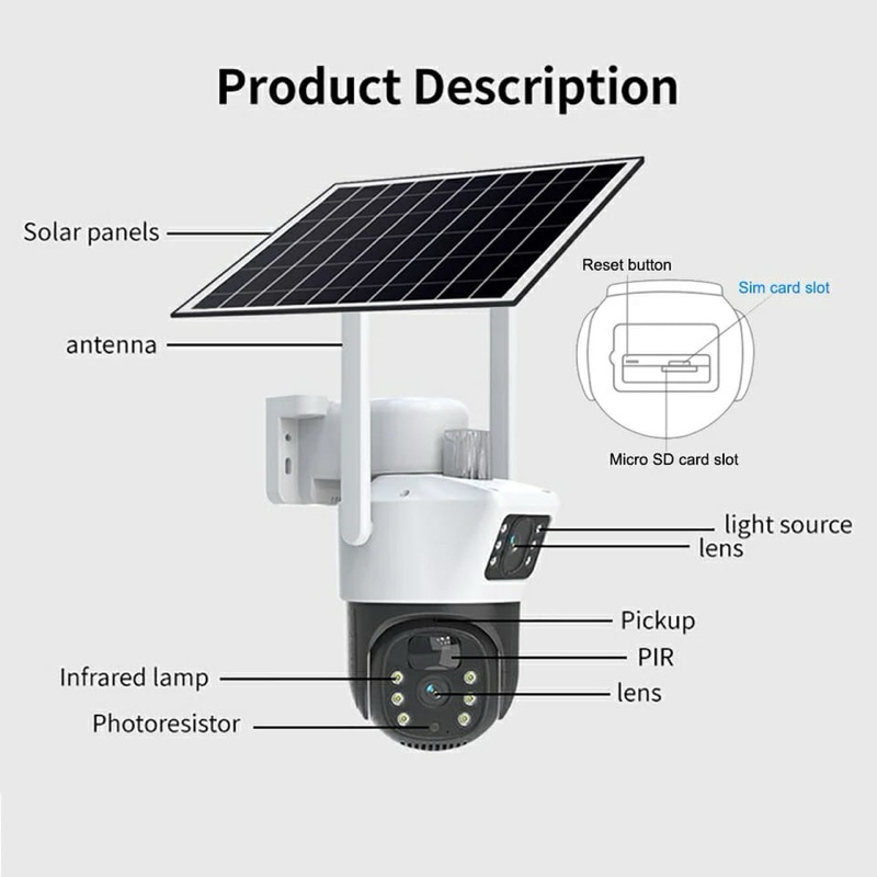 Jual CCTV Double Lensa Outdoor Panel V380pro~tenaga matahari | Shopee ...