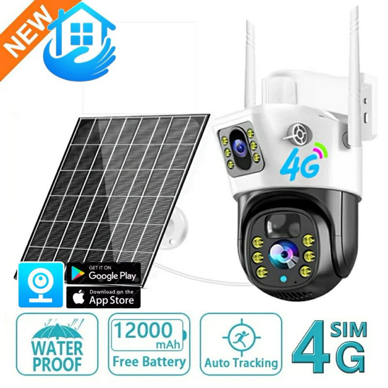 Jual CCTV Double Lensa Outdoor Panel V380pro~tenaga matahari | Shopee ...