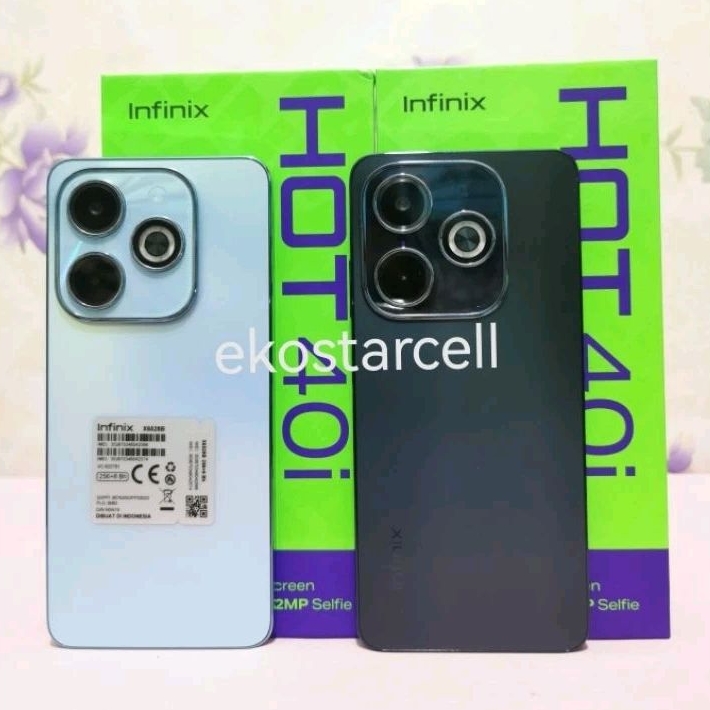 Infinix Hot 40i Unlocked Smartphone - 8GB+256GB, 5000mAh, 50MP Camera, Palm Blue (UK)