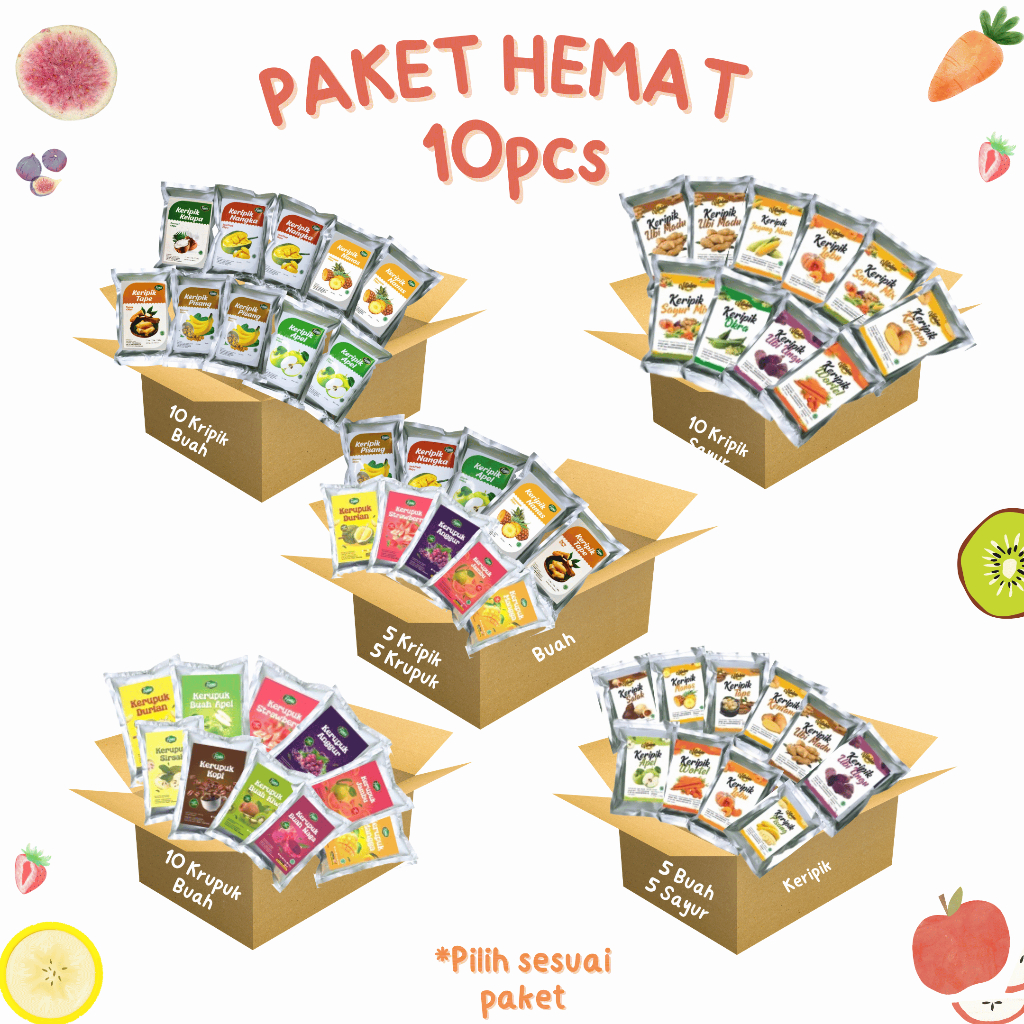 Jual Fiona Paket Hemat Pcs Keripik Dan Kerupuk Buah Apel Nangka Salak Durian Anggur