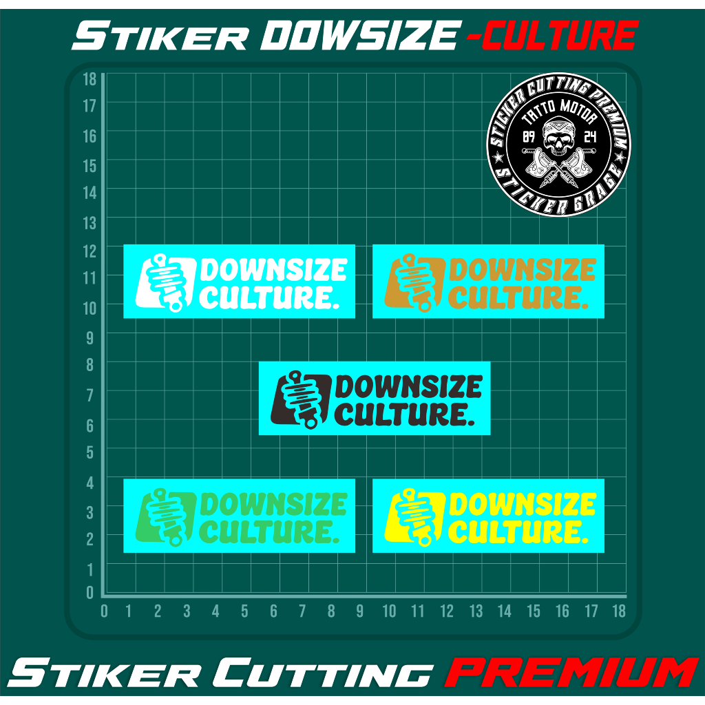 Jual Stiker Motor Cutting Sticker Downsize Culture V2 Ukuran 8 Cm Untuk ...