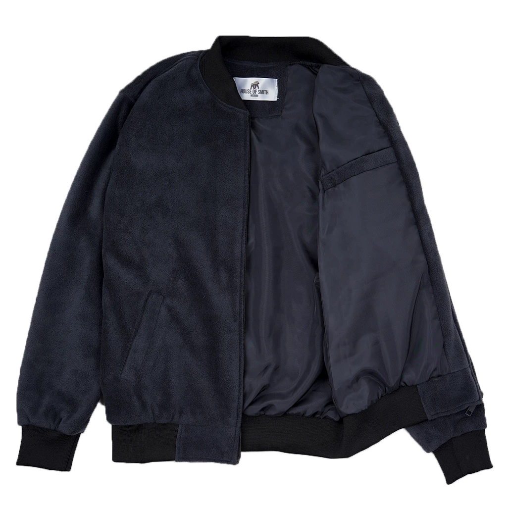 Gambar 2 Jaket Bomber Pria Keren 2026 – House of Smith Bomen Black #5 Stylish & Premium
