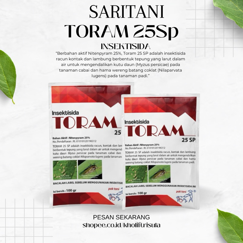 Jual TORAM 25sp 100gram - mengendalikan hama pada tanaman | Shopee ...