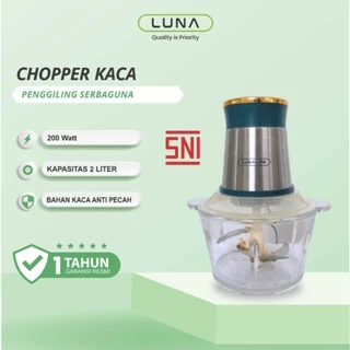 LUNALIFE Food Chopper FP02B Chopper Kaca 2L Food Processor 300W Multifungsi Penggiling Daging 2 Speed