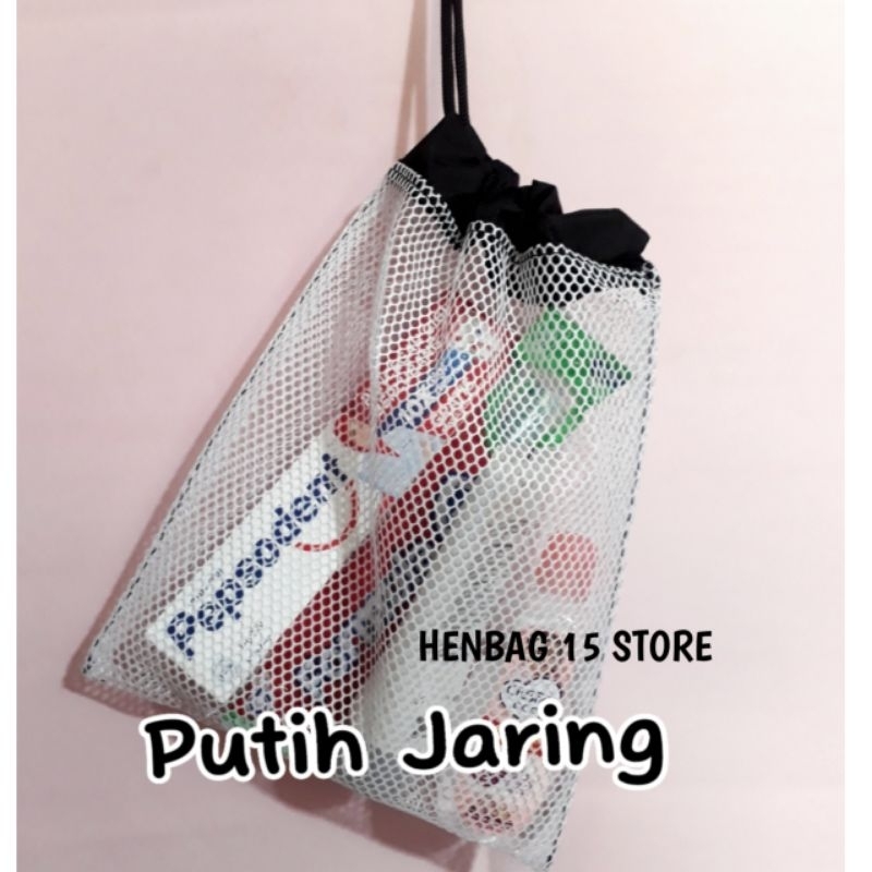 Tas Jaring Pouch Alat Mandi Organizer Travel Bahan Tebal