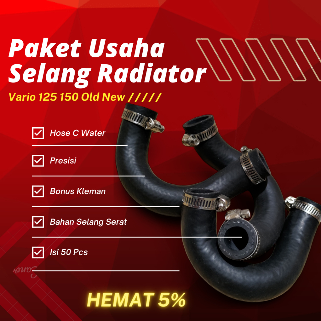 Jual ( 50 Pcs ) Paket Usaha Selang Radiator Hose C Water Vario 125 150 ...
