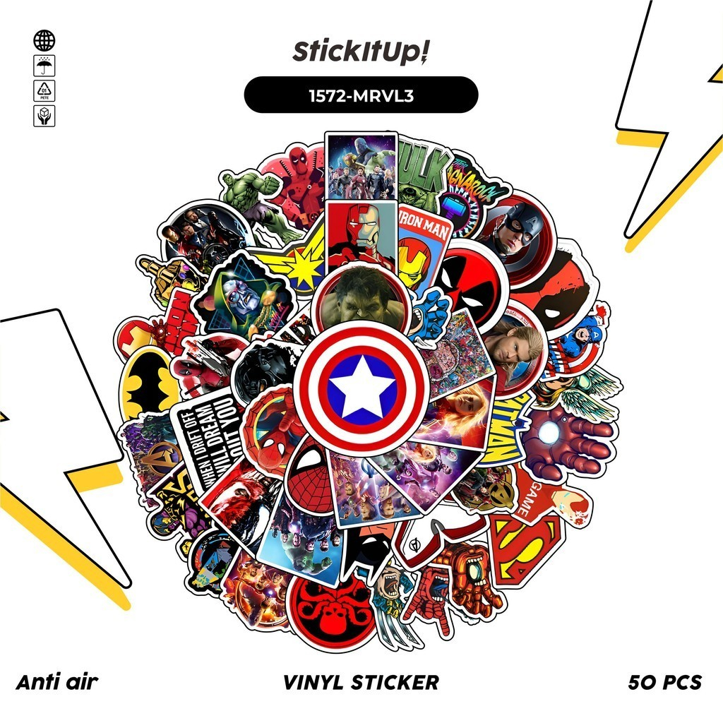 Jual COD 100 Pcs Stiker Pack Marvel Superhero v2 Lucu Aesthetic Vynil ...