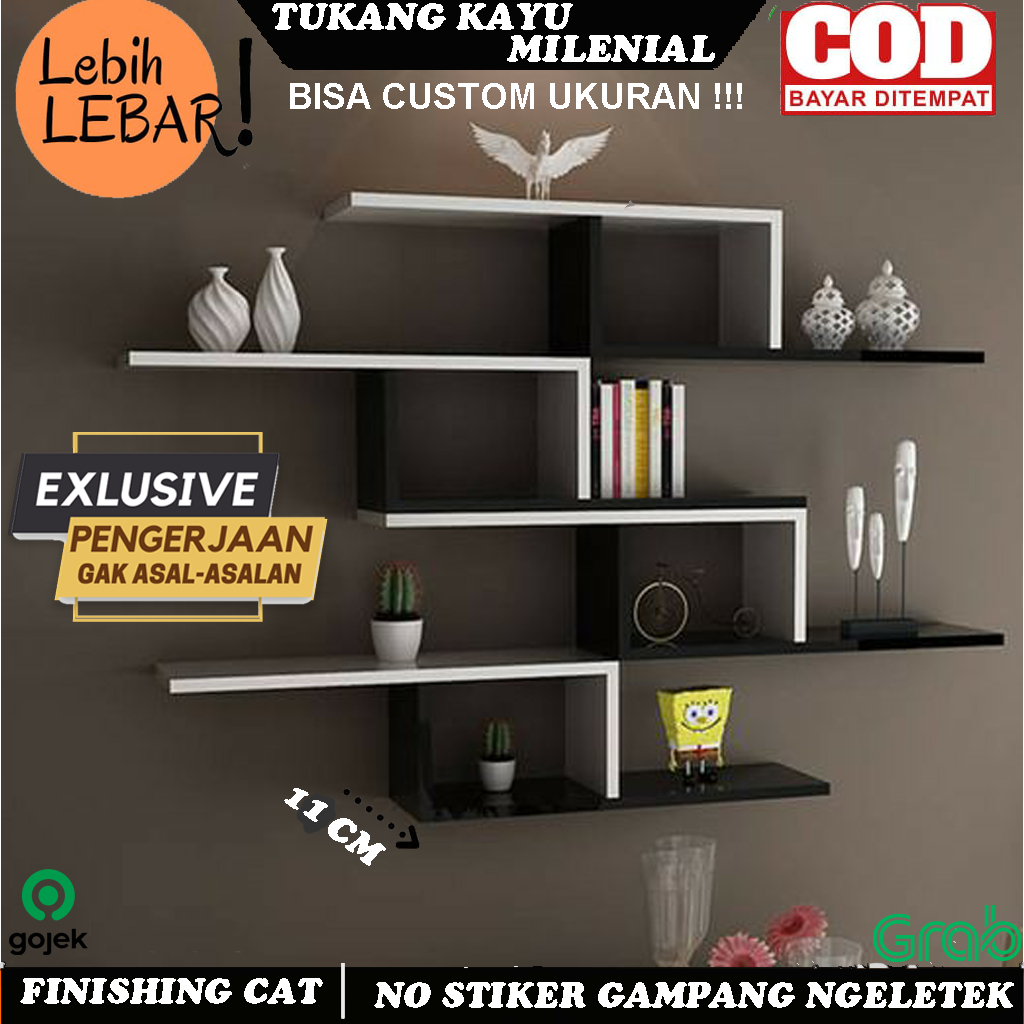 Jual RAK DINDING MINIMALIS SERBAGUNA SUDUT POJOK SHABBY HIASAN TEMPEL