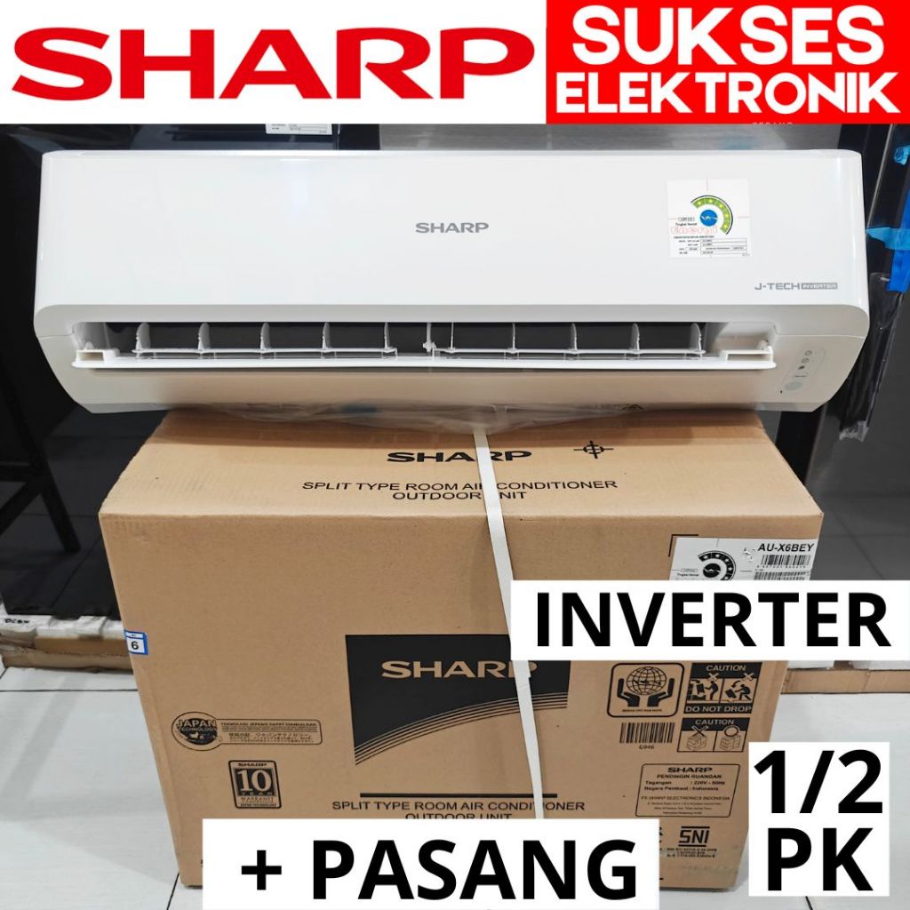 Jual AC SHARP 1/2 PK INVERTER INDONESIA LOKAL 0,5 PK + PASANG AH-X6BEY ...