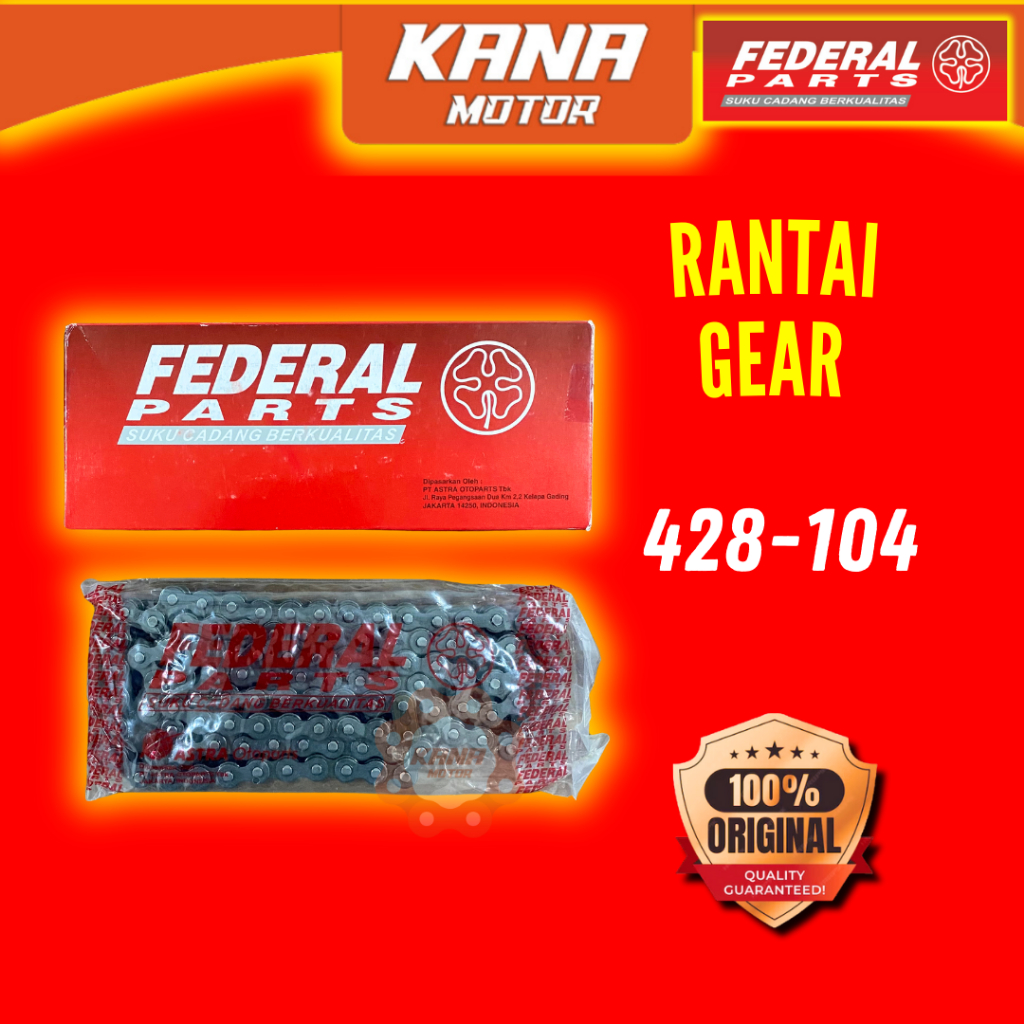 Jual RANTAI RODA GEAR GIR GER FEDERAL 428-104 SUPRA X FIT JUPITER Z ...
