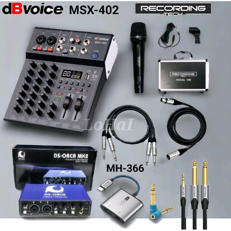 Jual Paket Mixer dBvoice MSX402 DS ORCA MK2 Mic Recording Tech Vocal ...