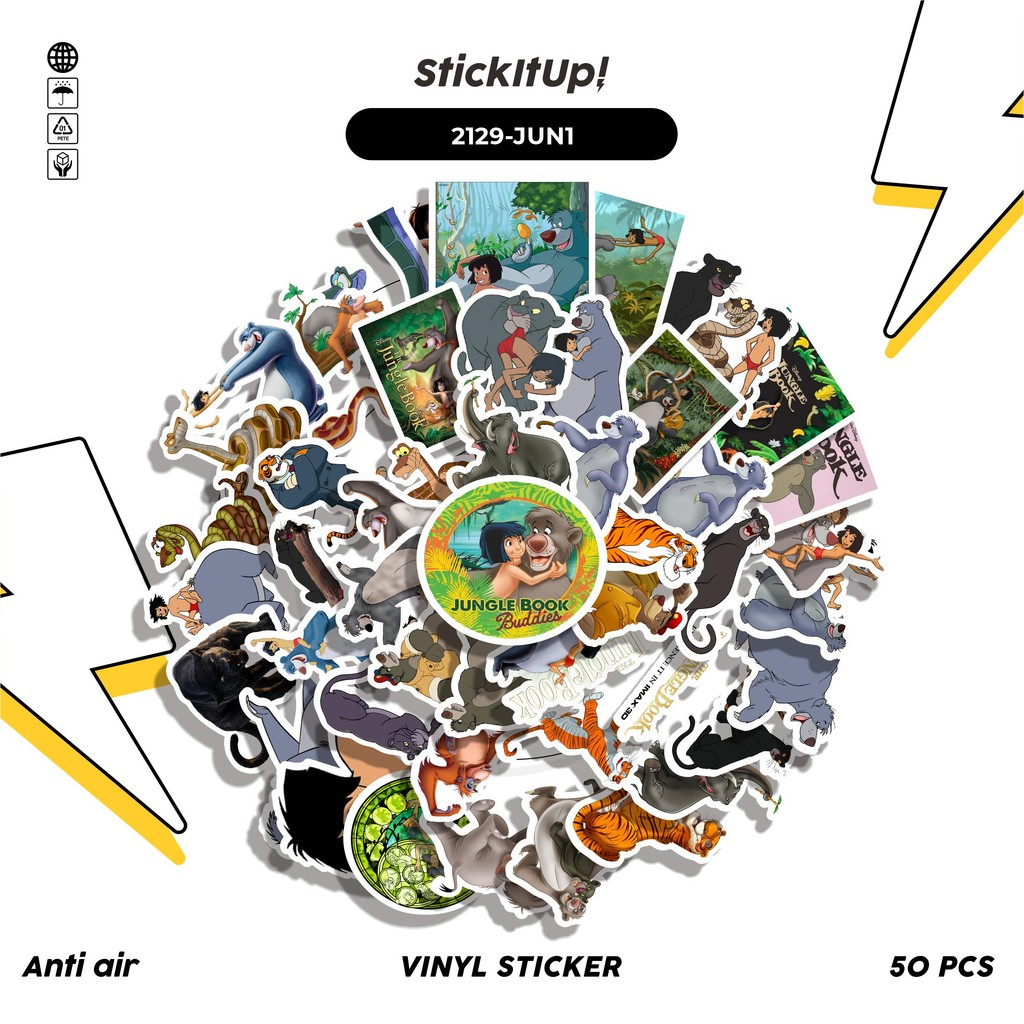 Jual COD 50 Pcs Stiker Pack DISNEY SERIES THE JUNGLE BOOK CHARACTER MIX ...