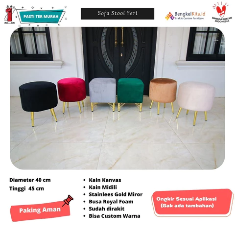 Yeri Sofa Stool Minimalis Stool bulat Sofa Murah Stool Aesthetic Stool SofaKursi Stool Puf Aesthetic