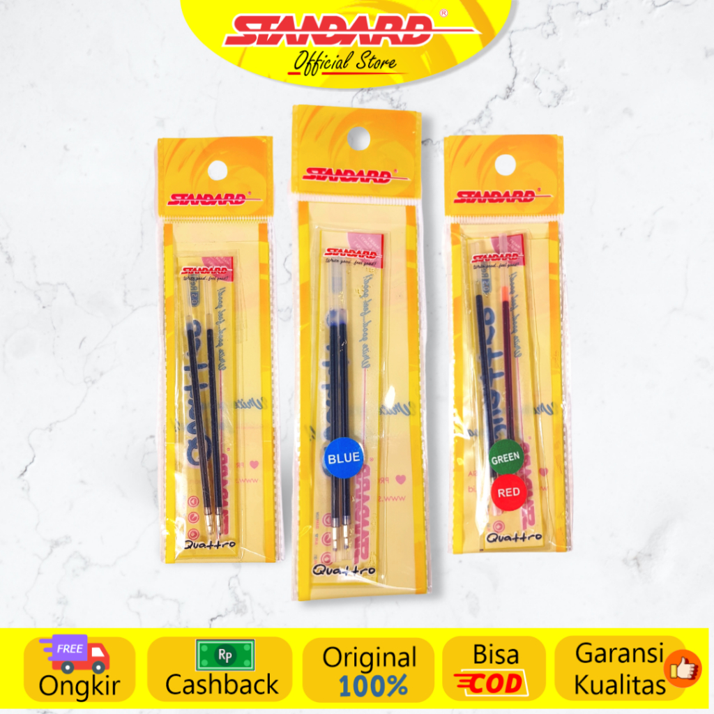 Standard - Refill Pulpen Quattro 0.5 / 1.0 - Oil Gel ( Isi Pulpen / Pena / Ballpoint ) (2)