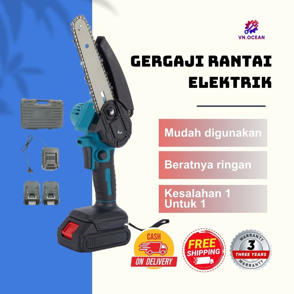 Jual Gergaji Rantai Pengisi Lithium Portabel Gergaji Pemotong Kayu ...