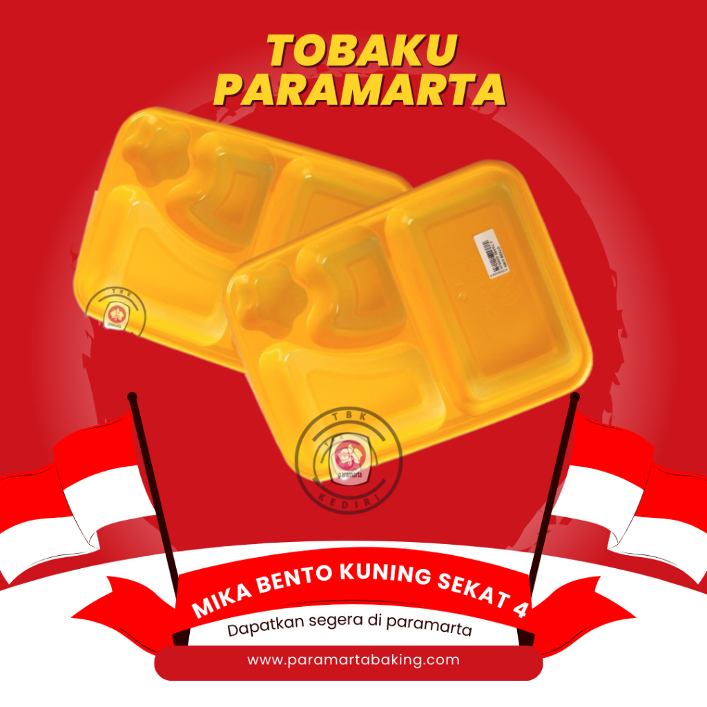 Jual KOTAK MAKAN MIKA BENTO TRAY KOTAK KUNING SEKAT 4 / TRAY BENTO ...
