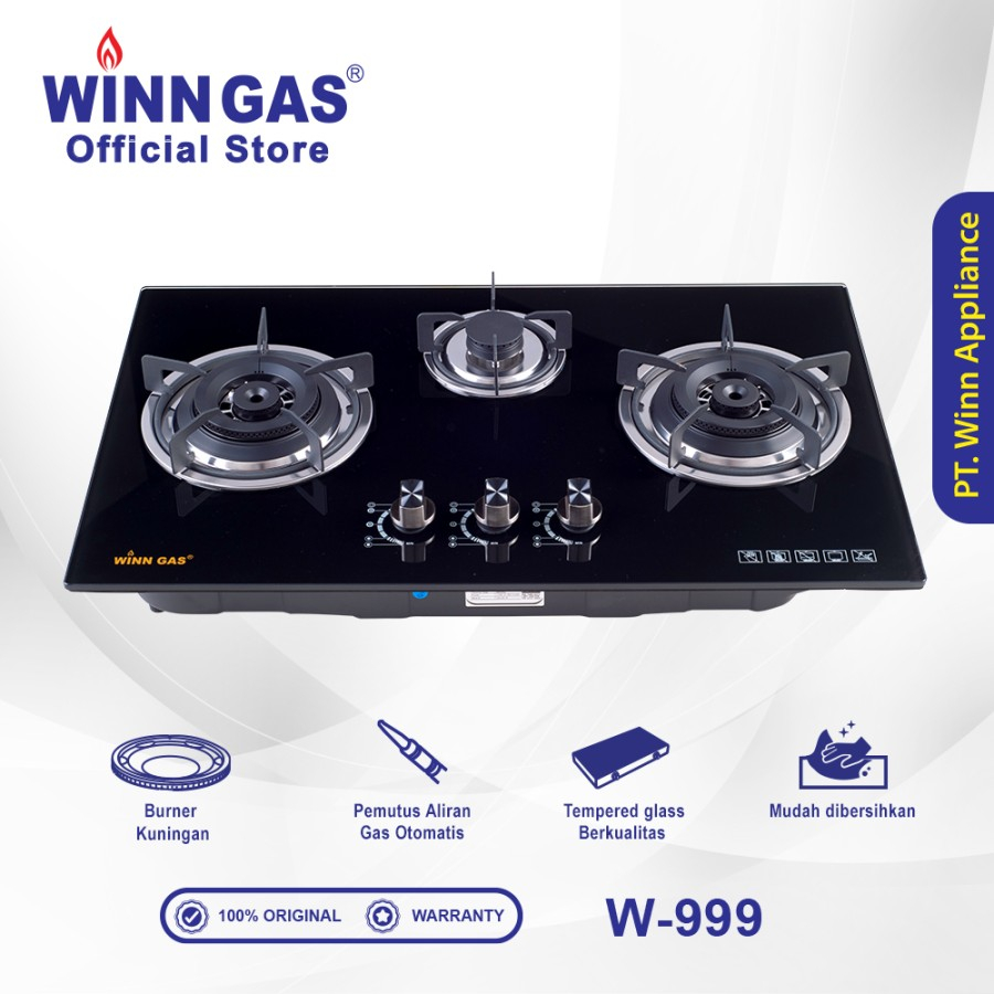 Jual Kompor Gas Kaca Mewah / Tanam Glass W888 W 888 W-888 Winn Gas