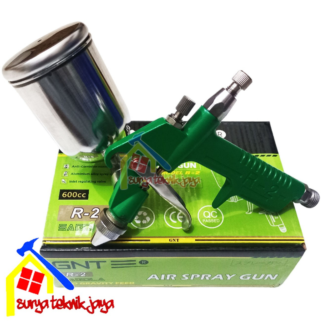Jual [cuci gudang] GNT Spray Gun R2 Air Spray Gun with Cup 200cc Alat Penyemprot Cat Lengkap