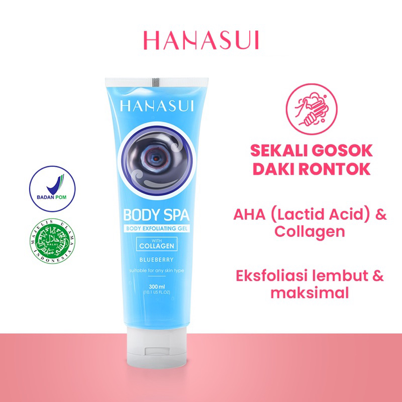 Jual HANASUI Body Spa Exfoliating Gel Blueberry With Collagen 300ml ...