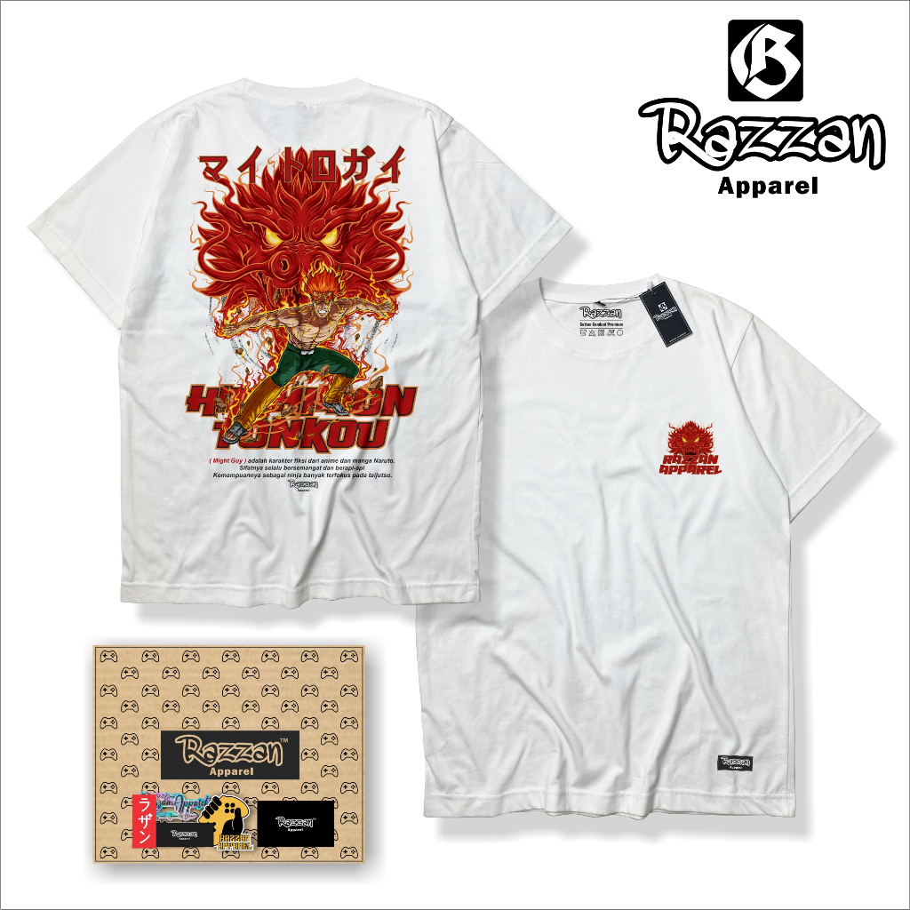 Jual Razzan T-shirt Kaos Might Guy Gerbang 8 Hacimon tonkou Special ...
