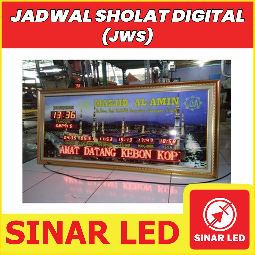 Jual Jam Digital LED JAM Jadwal Sholat Mushola Masjid Adzan Otomatis ...