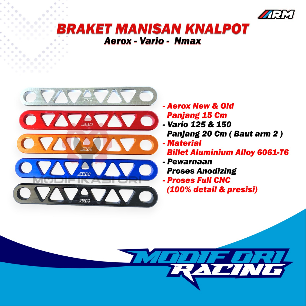 Jual Braket Manisan Arm Knalpot Aerox 155 Nmax 155 Vario 125 150 Full