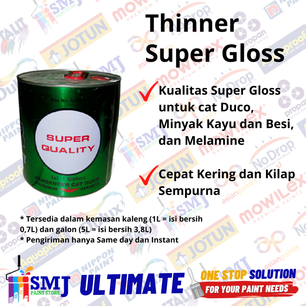 Jual Pengencer Cat Minyak Thinner Super Gloss Quality Kaleng 1L ...