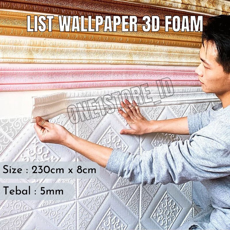 Jual List Wallpaper Dinding Foam Wallpaper Border 3D Foam 230cm x 5mm