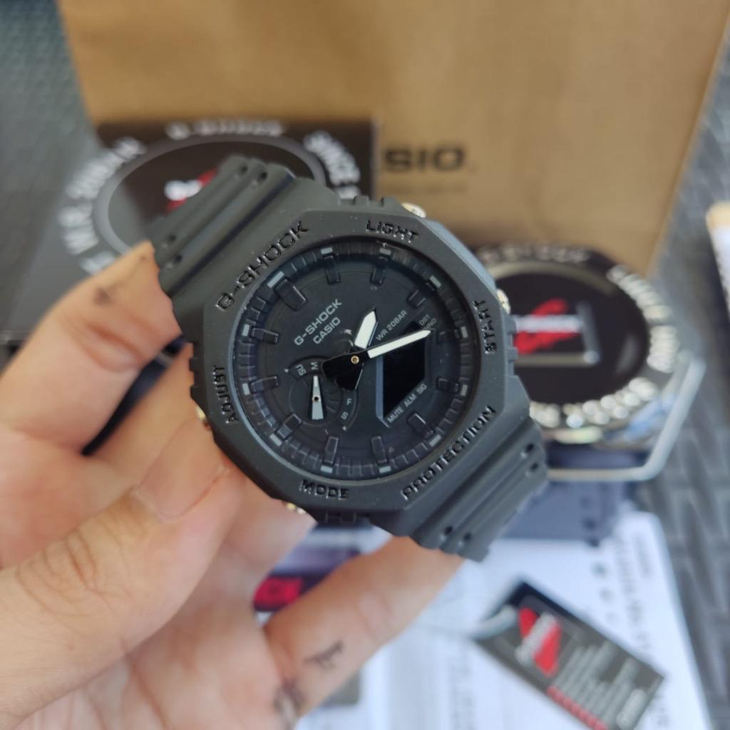 Jual Full Set Jam Tangan Pria G Shock Ga Automatic Strap Rubber Tahan Air Bisa Dibawa