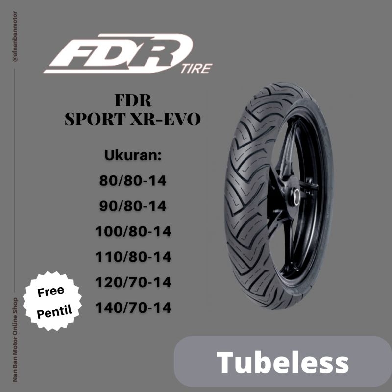 Jual BAN MOTOR FDR SPORT XR EVO UKURAN 80/80-14, 90/80-14, 80/90-14, 90 ...