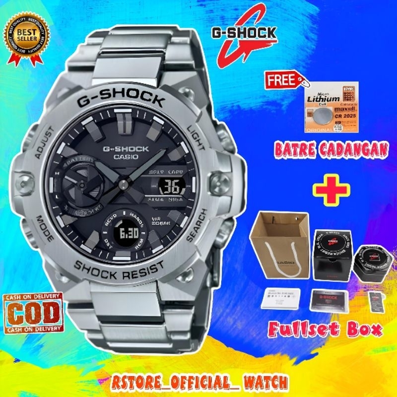 Jual Jam Tangan Pria Merek Casio Gshock Gst B400 Auto Light On Fullsetg Shock Rantai Stainless 