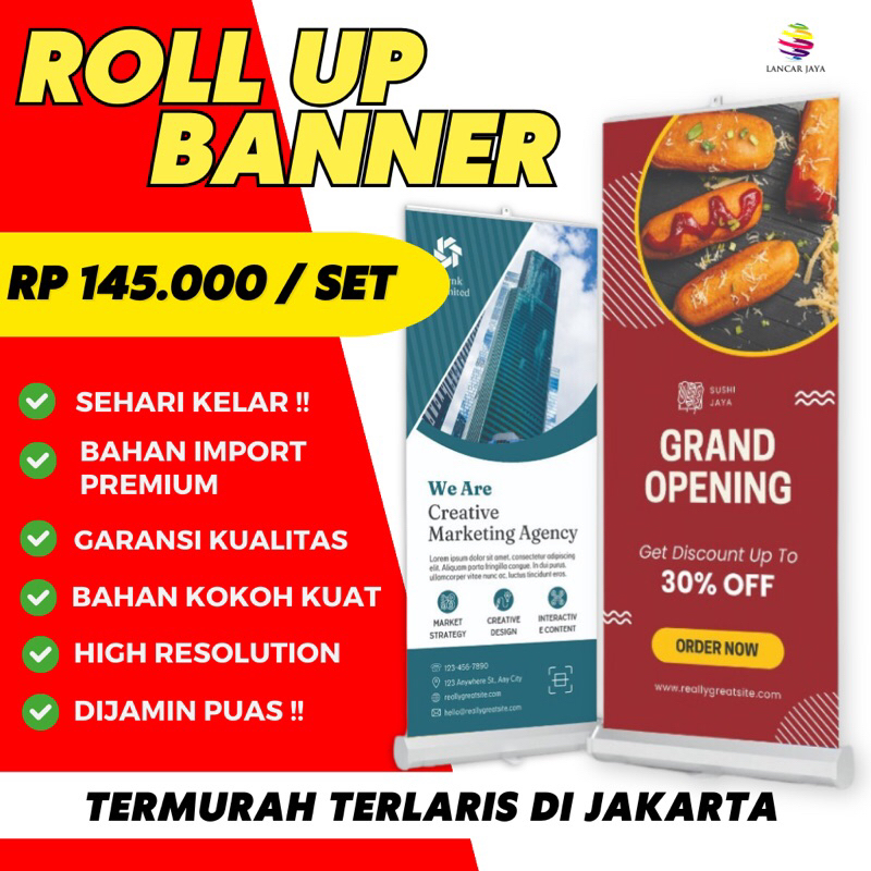 Jual Roll Up Banner Premium Termurah Cetak Roll Up Banner X Cm Roll Banner