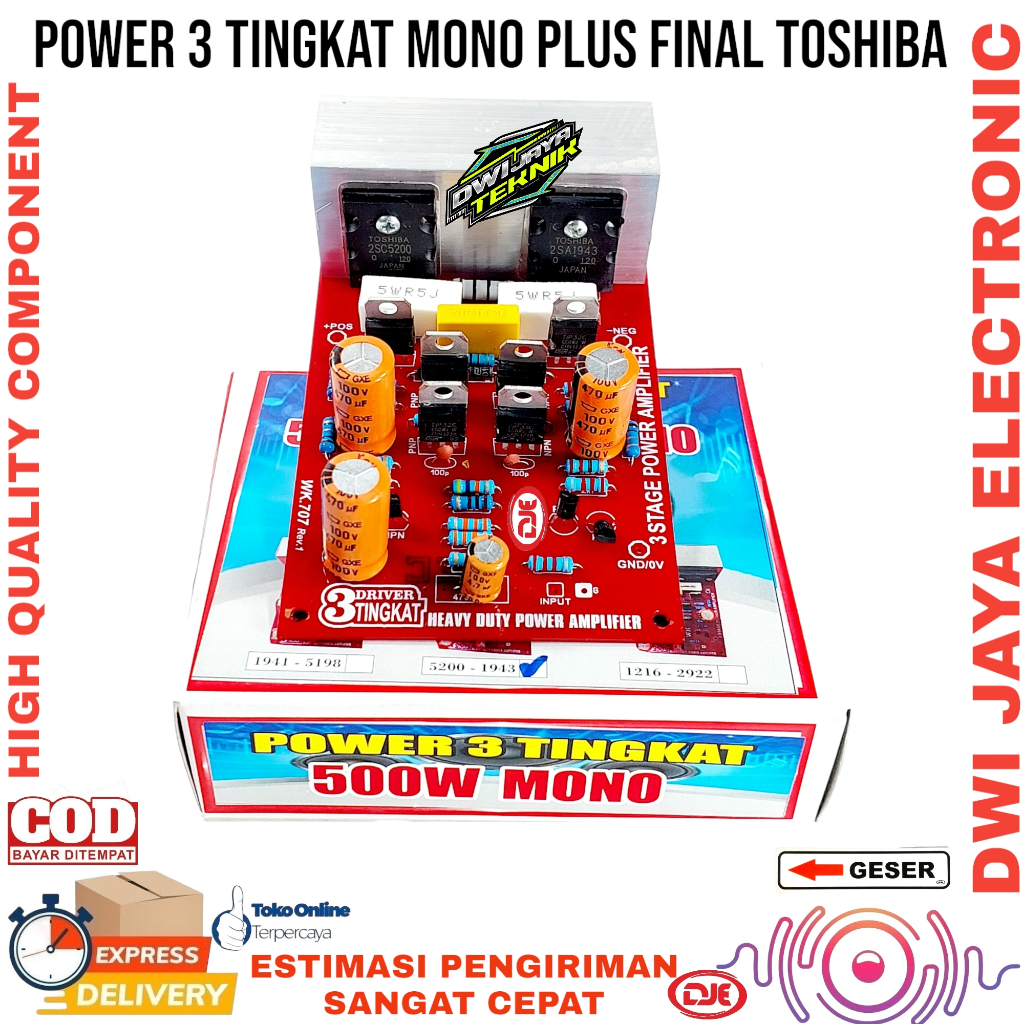Jual Power 3 Tingkat 500 watt plus Tr Toshiba 2SC5200 2SA1943 | Shopee