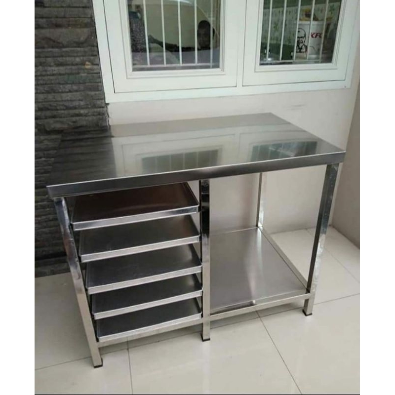 Jual Meja Stenliess 150x65x75cm / Meja Baking 100x65x75cm / Meja adonan ...