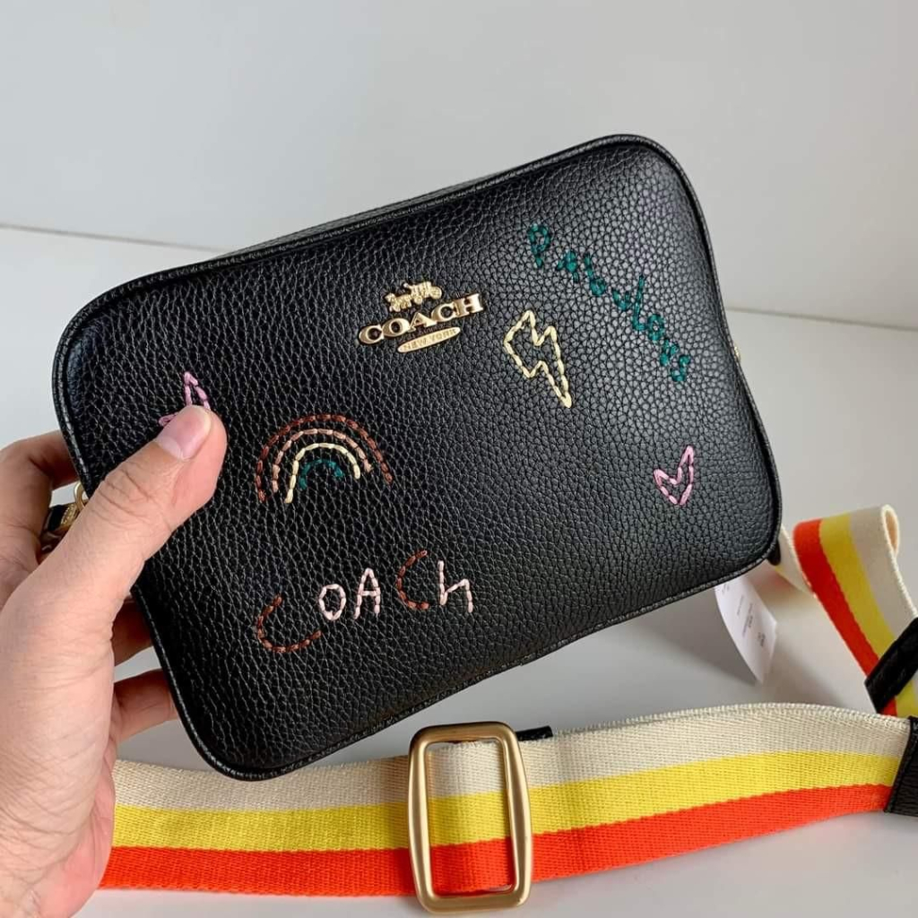 Jual New Coc 8274 Black Embroidered Camera Bag Shoulder Bag Messenger