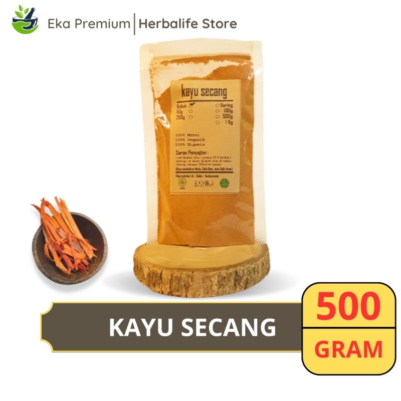 Jual Kayu Secang Bubuk Kering Merah Ramuan Rempah Herbal Murni Jamu