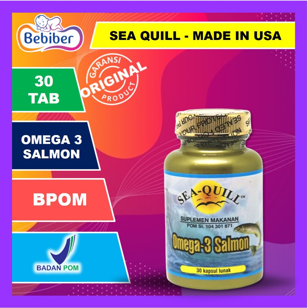 Jual SeaQuill Omega 3 Salmon Isi 30 Kapsul Lunak / Sea Quill Omega3