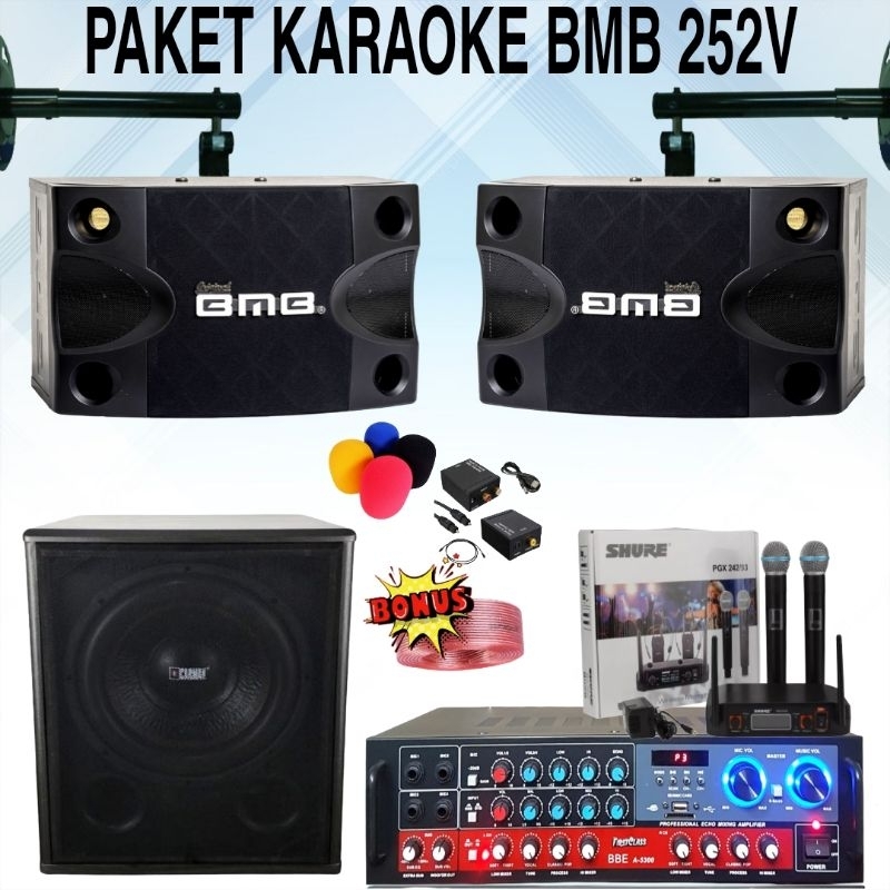 Jual paket sound system karaoke rumahan 8 inch bmb + subwoofer 12 inch