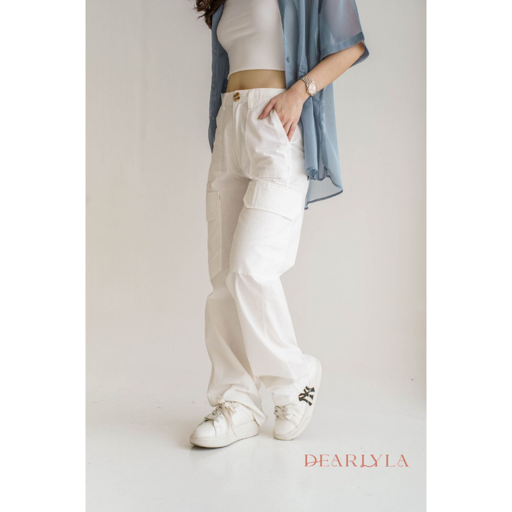 Jual DL Chinos Cargo Pants Celana Bahan Cargo Wanita Shopee Indonesia
