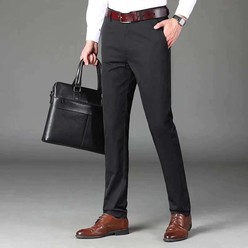 MALLVOSE - Celana Pria Formal Bahan Premium Black Slimfit