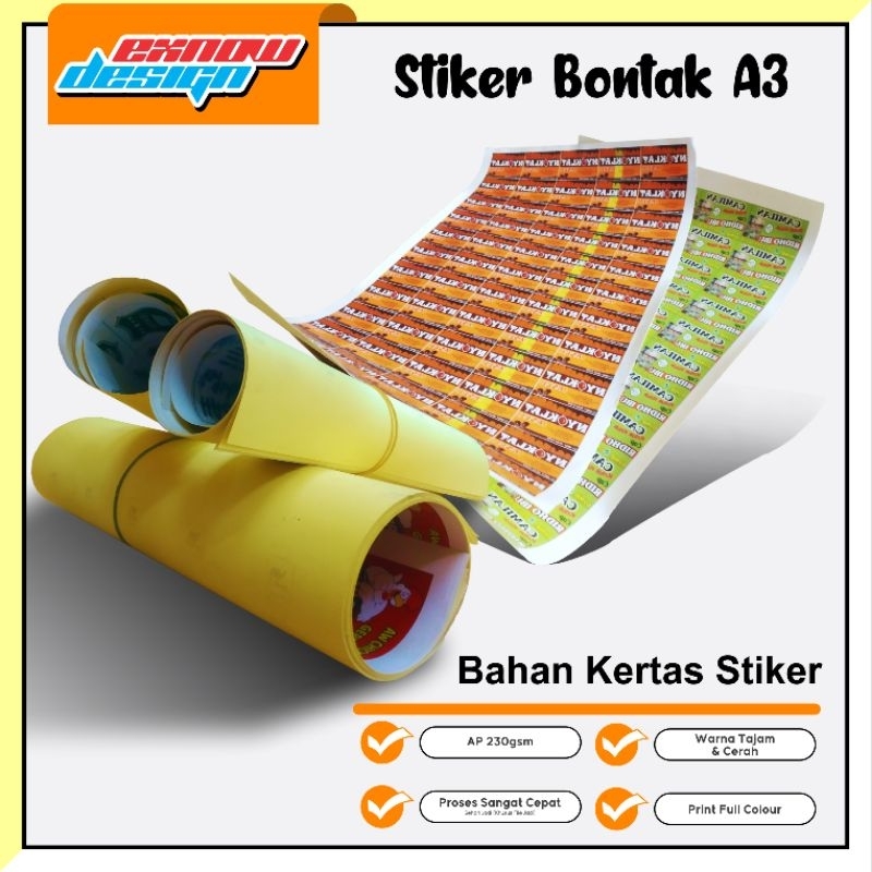 Jual Stiker Custom ukuran A3+ ada 2 jenis stiker | Shopee Indonesia