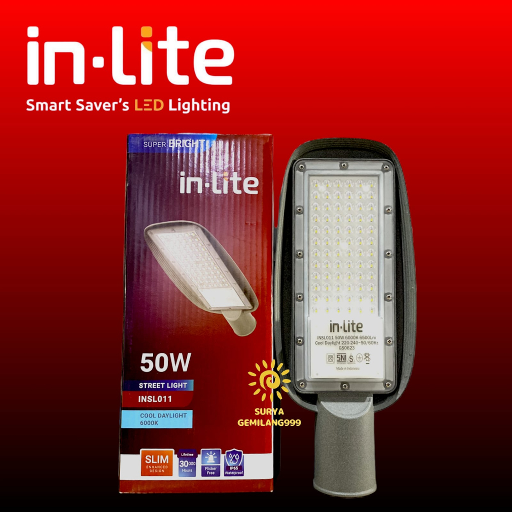 Jual Lampu Jalan Pju Led 50w 50 Watt Inlite Insl011 Street Light Insl