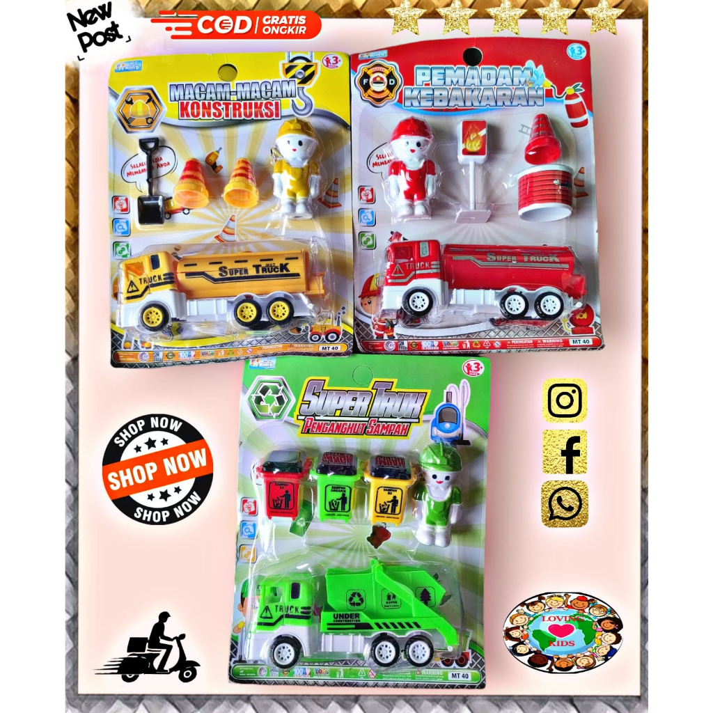 Jual Mainam anaklaki - laki dan perempuan mobil super truck 3 model