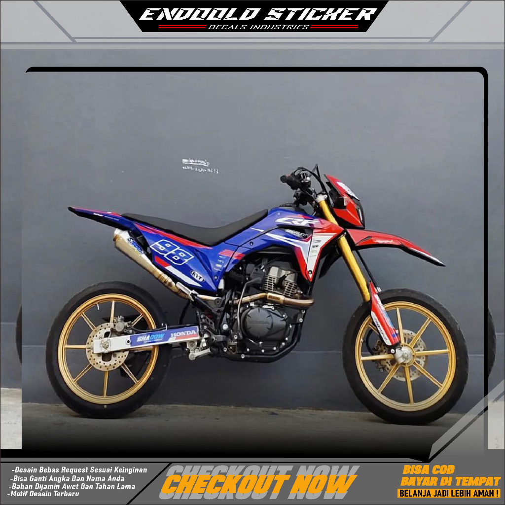 Jual Decal Stiker Motor Honda Crf Glossy Keren Bisa Custom Desain