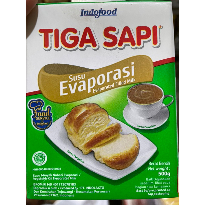 Jual SUSU EVAPORASI TIGA SAPI 3 SAPI 500GR / SUSU MILK EVAPORATE ...